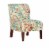 Linon Todd Curved Back Wood Upholstered Slipper Chair in Calypso Multi-Color Perspective: front