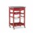 Linon Natalie Wood Stainless Steel Top Kitchen Cart in Red Perspective: front