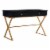Linon Campaign Two-Drawer Metal Desk in Black Perspective: front
