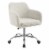 Linon Colton Sherpa Metal Upholstered Office Chair in Chrome Perspective: front