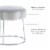 Linon Siena Metal Upholstered Accent Vanity Stool in Gray Perspective: front