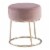 Linon Carly Metal Accent Vanity Stool in Pink Perspective: front