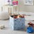 Linon Lane Two Pack Fabric Daisy Storage Bins in Blue Perspective: front