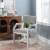 Linon Warley Solid Wood Commercial Grade Two Position Sled Base Chair in White Perspective: front