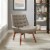 Linon Cruz Wood Accent Chair Tufted in Gray Perspective: front