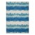 Linon Indoor Outdoor Washable Beck Polyester Area 5'x7' Rug in Ivory and Blue Perspective: front