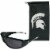 Michigan State Spartans Wrap Sunglasses and Bag Set Perspective: front