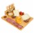 Bamboo Cheese Board Charcuterie Cheese Platter Board Serving Tray with Cutlery Set for Perspective: front