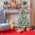 4.5ft Pre-lit Snow Flocked Christmas Tree Hinged Pine Tree Holiday Decoration Perspective: front