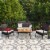 4PCS Rattan Patio Conversation Set Outdoor Furniture Set Cushioned Perspective: front