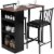 Gymax 3 Piece Counter Height Pub Dining Set Kitchen Table & Chairs w/ Storage Espresso Perspective: front