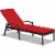 Gymax Adjustable Rattan Chaise Recliner Lounge Chair Patio Outdoor w/ Red Cushion Perspective: front