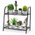 Gymax 2-tier Metal Plant Stand Shelf Flower Pot Holder Display Rack Shoe Organizer Perspective: front