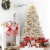 6 FT Silver Tinsel Christmas Tree Artificial Hinged Tree Holiday Decoration Perspective: front