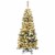 4.5ft Pre-lit Pencil Snow Flocked Pencil Christmas Tree Holiday Decoration Perspective: front