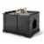 Gymax Cat Litter Box Wooden Enclosure Pet House Sidetable Washroom Storage Bench Black Perspective: front