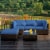 5PC Rattan Patio Conversation Set Outdoor Furniture Set w/ Ottoman Cushion Perspective: front