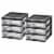 IRIS USA Compact 3 Drawer Plastic Desktop Storage Organizer, Black (2 Pack) Perspective: front