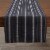 Split P Railroad Stripe Woven Black Table Runner 15 x 72 Perspective: front