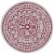 Split P Medallion Round Printed Placemat Set - Red Perspective: front