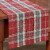 Park Designs Sketchbook Snowman Plaid Table Runner - 54 L - Red Perspective: front
