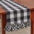 Park Designs Buffalo Check Ruffled Black and Cream Table Runner 13 x 54 Perspective: front