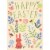 RSVP Red Bunny, Birds, Mushrooms, Butterflies and a Variety of Flowers Easter Card Perspective: front