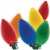 Super Bright Ceramic Multi 25-Bulb C9 LED String Light Set with Green Wire Perspective: front