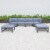 LeisureMod Chelsea 6-Piece Patio Ottoman Sectional Black Aluminum With Cushions Perspective: front