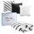 Black and White with Stripes Flannel Throw Blanket and 3 Pillow Cases Perspective: front