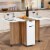JOMEED Folding Dining Kitchen Table with Drawer and 2-Layer Storage Shelf, White Perspective: front