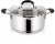 5 qt. Stainless Steel Aluminum Nonstick Stock Pot in Stainless Steel with Lid Perspective: front
