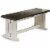 Sunny Designs Carriage House Farmhouse Wood Side Bench in Off White Dark Brown Perspective: front