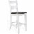 Sunny Designs Carriage House 30  Wood Ladderback Barstool in White/Dark Brown Perspective: front