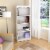 Corliving Hawthorn 60  Tall 4 Shelf Bookcase in Frost White Perspective: front