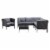 CorLiving 7pc Patio Sectional Set with Chair  - Black with Ash Gray Cushions Perspective: front
