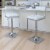 CorLiving Square Tufted Adjustable Barstool in White Faux Leather - Set of 2 Perspective: front