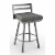 Amisco Derek 30.75  Polyester Swivel Bar Stool in Heather Light Gray/Glossy Gray Perspective: front