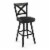 Amisco Snyder 26.5  Faux Leather and Metal Swivel Counter Stool in Black/Gray Perspective: front