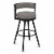 Amisco Eller 27  Faux Leather Swivel Counter Stool in Taupe Gray/Black Perspective: front