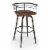 Amisco Brisk 25  Distressed Wood Swivel Counter Stool in Brown/Gun Metal Perspective: front