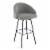 Amisco Nelly 31  Polyester Swivel Bar Stool in Heather Light Gray/Black Perspective: front