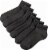 K. Bell Women's Pique Texture Low-Cut Socks - Black - 6 Pack Perspective: front