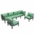 Leisuremod Hamilton 6-Piece Aluminum Patio Conversation Set With Cushions Perspective: front