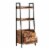Fabato 3 Tier Display Bookcase with Ladder Shelves and Metal Frame, Rustic Brown Perspective: front