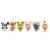 Multipet Knobby Noggins Assorted Plush Dog Toy Perspective: front