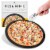 Heritage Products 15  Round Ceramic Non Stick Pizza Stone w/Wheel Cutter, Black Perspective: front