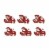Set of 6 Distressed Finish Red / Black Cast Iron Lobster Drawer Pulls Perspective: front