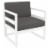 Siesta ISP131-WHI-CCH Mykonos Patio Club Chair with Sunbrella Charcoal Cushion - White Perspective: front