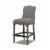 Odette 26.5  Upholstered Counter Height Bar Stool Dark Heathered Grey Linen Perspective: front